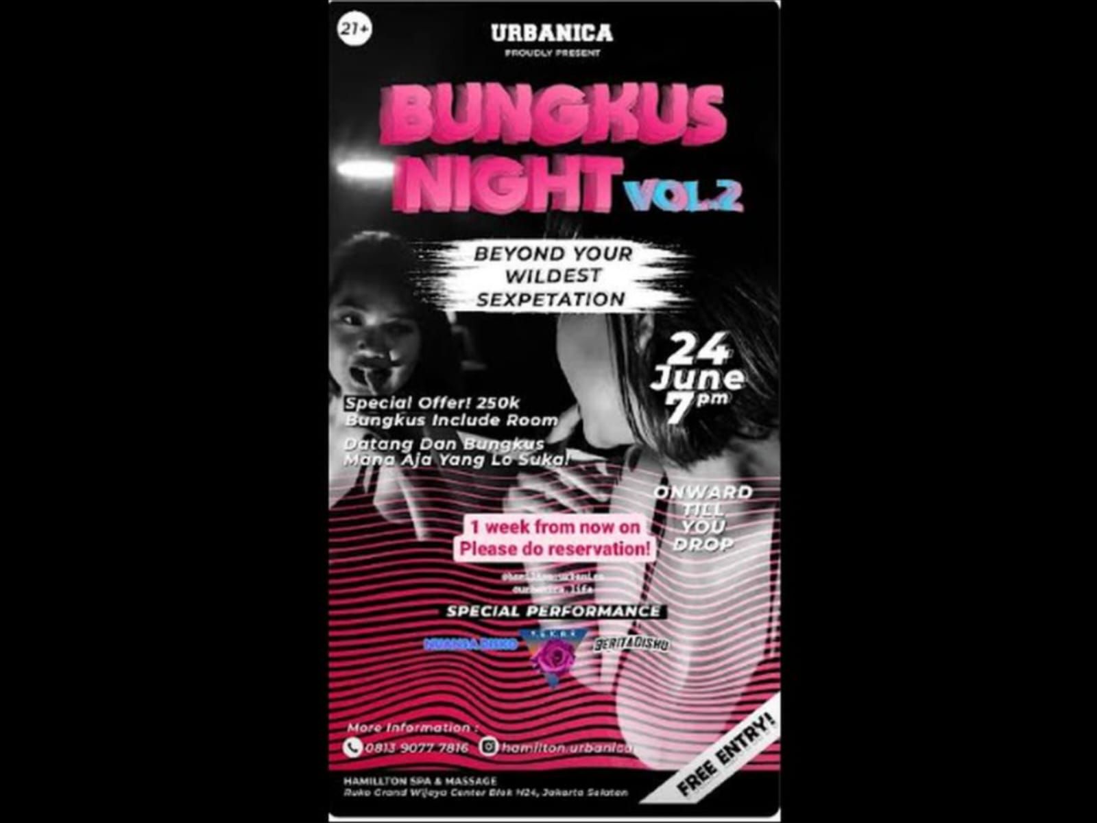 Penampakan poster pesta 'Bungkus Night' di Jaksel.