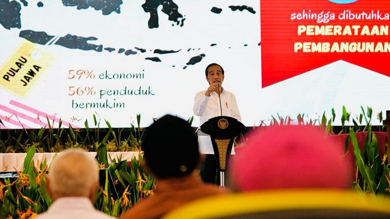 Presiden Jokowi menyampaikan sambutannya pada pembukaan Kongres Nasional XXXII dan Sidang Majelis Permusyawaratan Anggota XXXI Perhimpunan Mahasiswa Katolik Republik Indonesia (PMKRI) yang digelar di Samarinda Convention Hall, Kota Samarinda. Foto: BPMI Setpres/Laily Rachev.