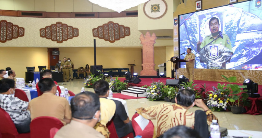  Rapat Koordinasi Nasional (Rakornas) Produk Hukum Daerah di Hotel Mercure Convention Center Ancol, Jakarta Utara, Selasa.