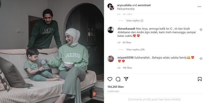 Potret Arya Saloka dan Putri Anne terlihat menemani putranya Jala Ad Din Rumi./Dok.Instagram.@arya.saloka.