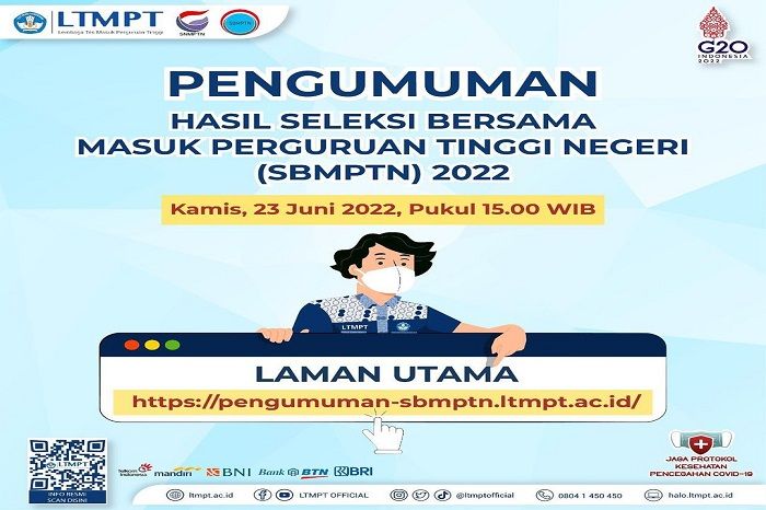 Jadwal Pengumuman SBMPTN 2022, jam berapa dirilis hasil seleksi, 32 link mirror LTMPT, dan jadwal daftar ulang PTN Indonesia jalur SBMPTN.