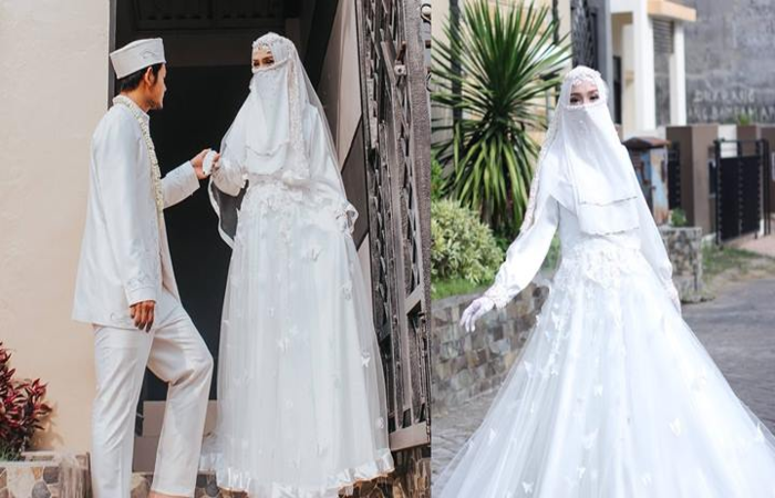 Gaun pengantin aesthetic muslimah syar'i