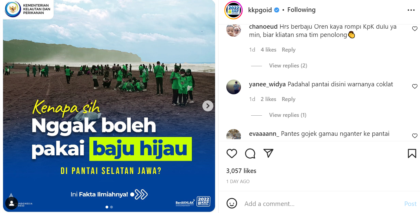 Instagram Kementerian Kelautan Perikanan