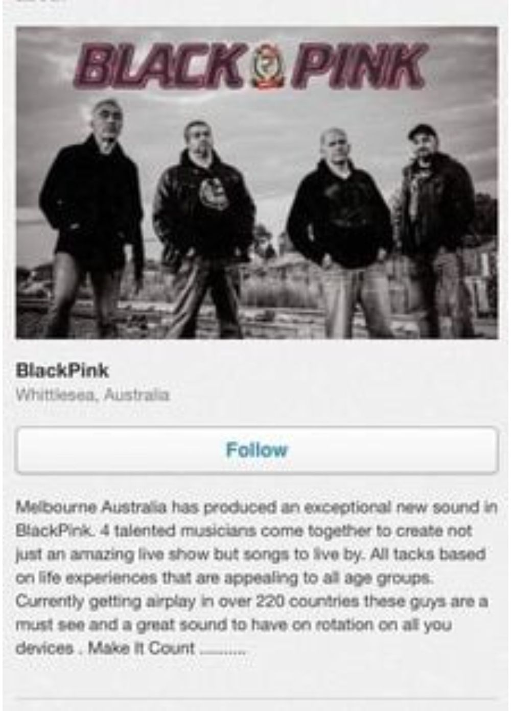 BLACKPINK, boyband Australia./KBIZoom
