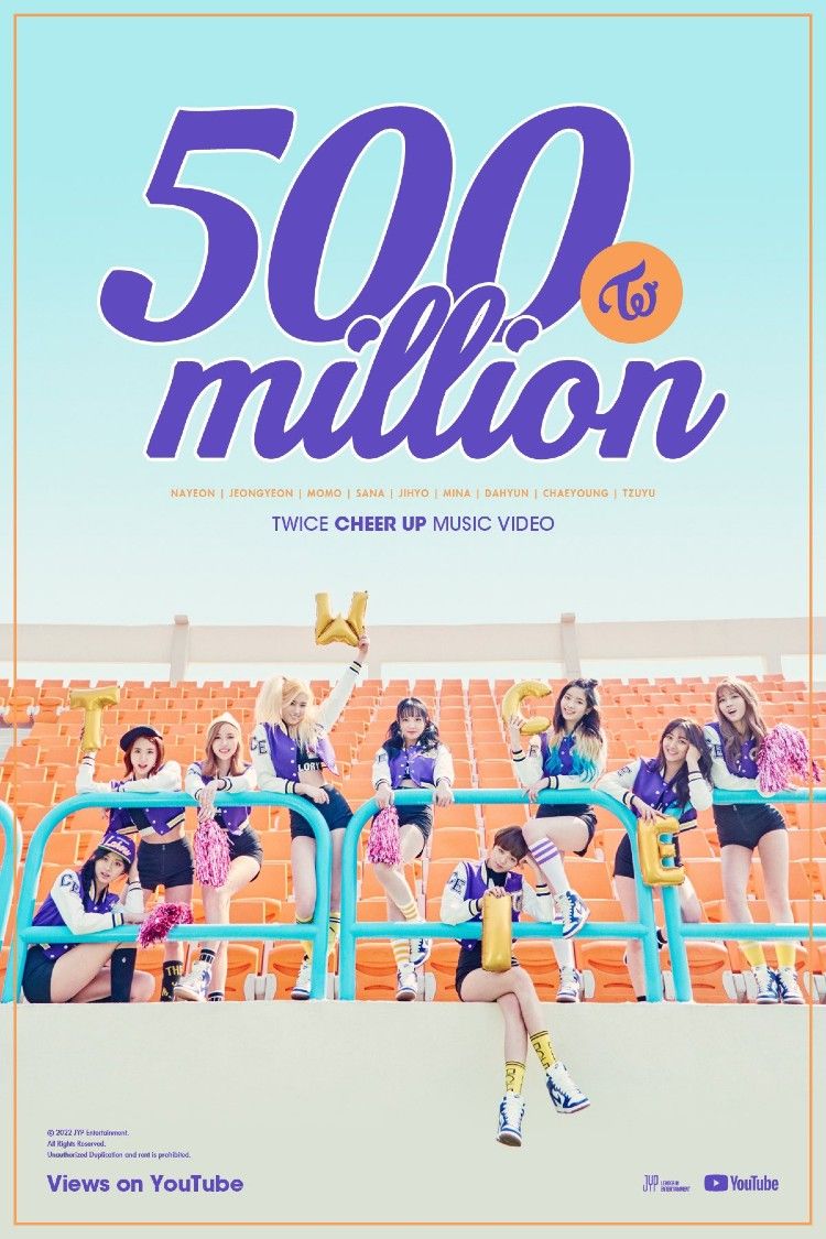 Poster 500 juta tayangan MV ‘CHEER UP’ TWICE 
