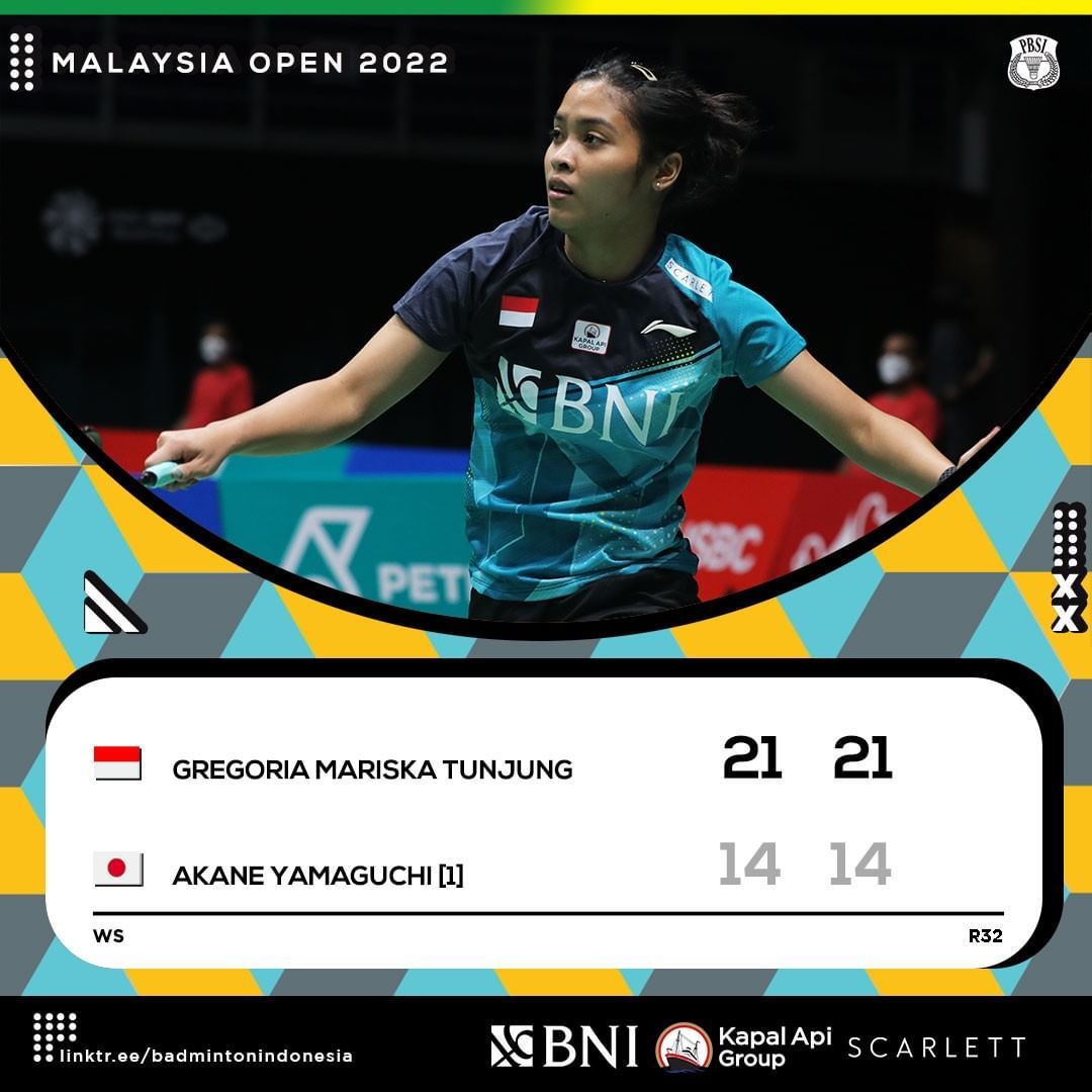 Hasil Badminton Petronas Malaysia Open 2022 Babak 32 Besar Gregoria