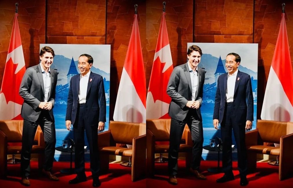 Pertemuan bilateral dengan Perdana Menteri Kanada Justin Trudeau di sela-sela KTT G7 di Jerman