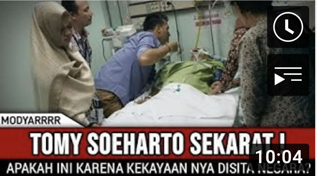 Thumbnail yang mengatakan Tommy Soeharto sekarat