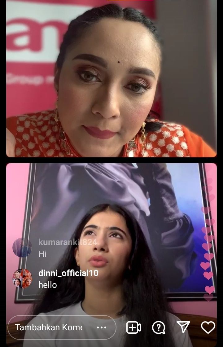 Ruhana Khanna saat Live Instagram ANTV yang dipandu Isabella Fawzi 