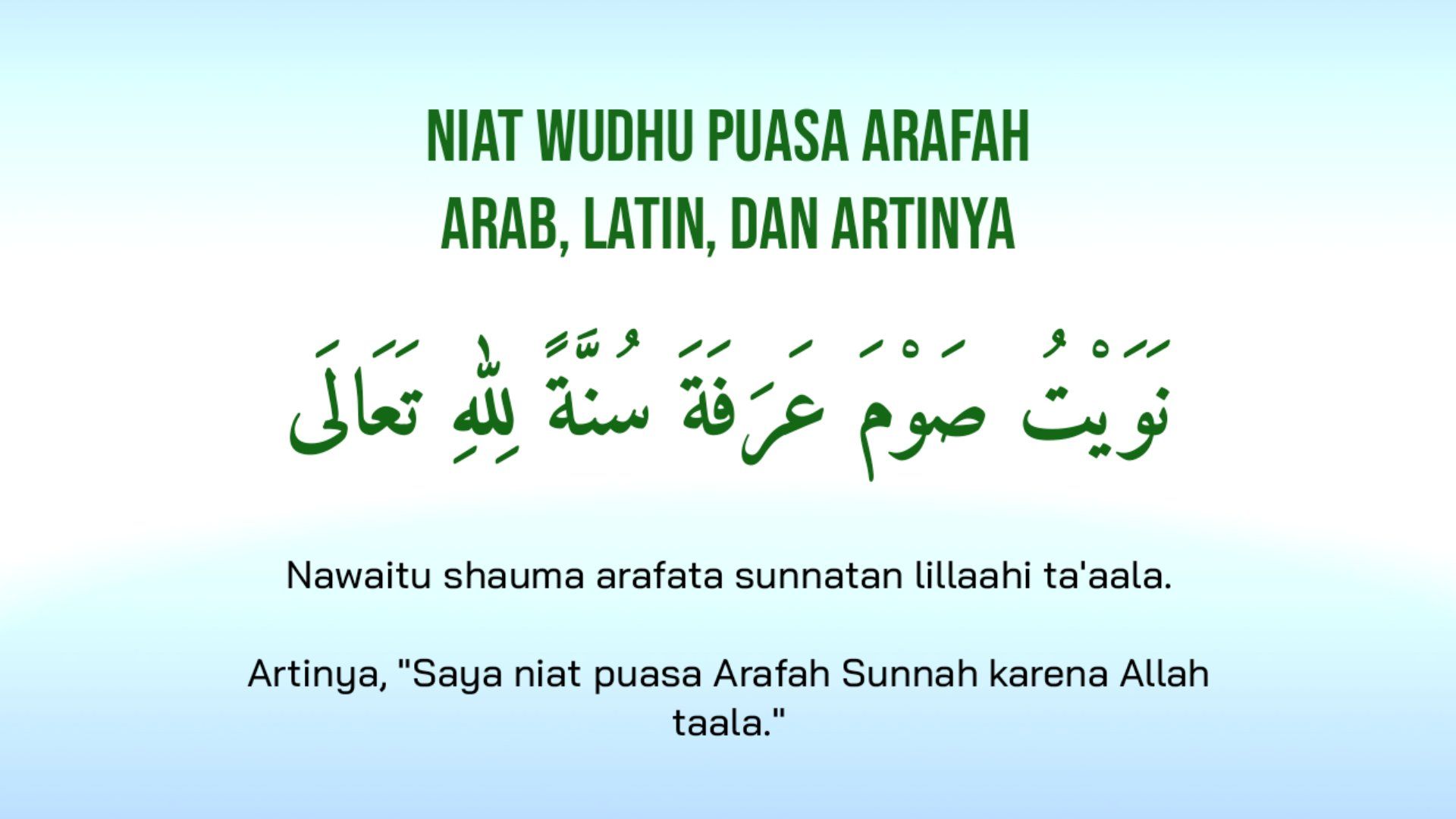 Doa Niat Puasa Arafah Homecare24