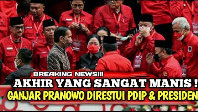 Thumbnail video yang  mengisukan Jokowi resmi menunjuk Ganjar Pranowo sebagai capres 2024 dari PDIP./Foto: Tangkapan layar YouTube PAKDE TV./