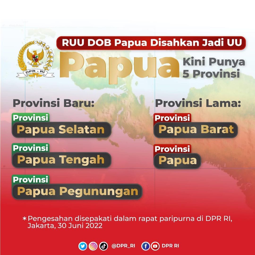 Tiga provinsi baru di Papua