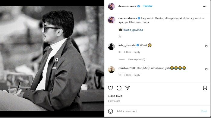 Aktor Deva Mahenra dikabarkan bakal segera bermain di sinetron Ikatan Cinta. Unggahan Instagram Deva Mahenra mencurigakan. 
