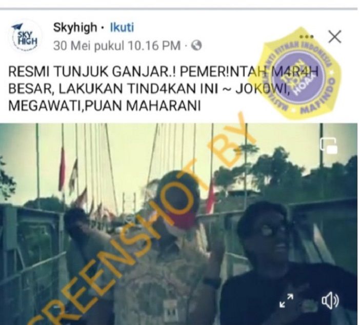 Konten hoaks yang menyebut jika Megawati Soekarnoputri menunjuk Ganjar Pranowo jadi Calon Presiden (Capres) 2024 mendatang