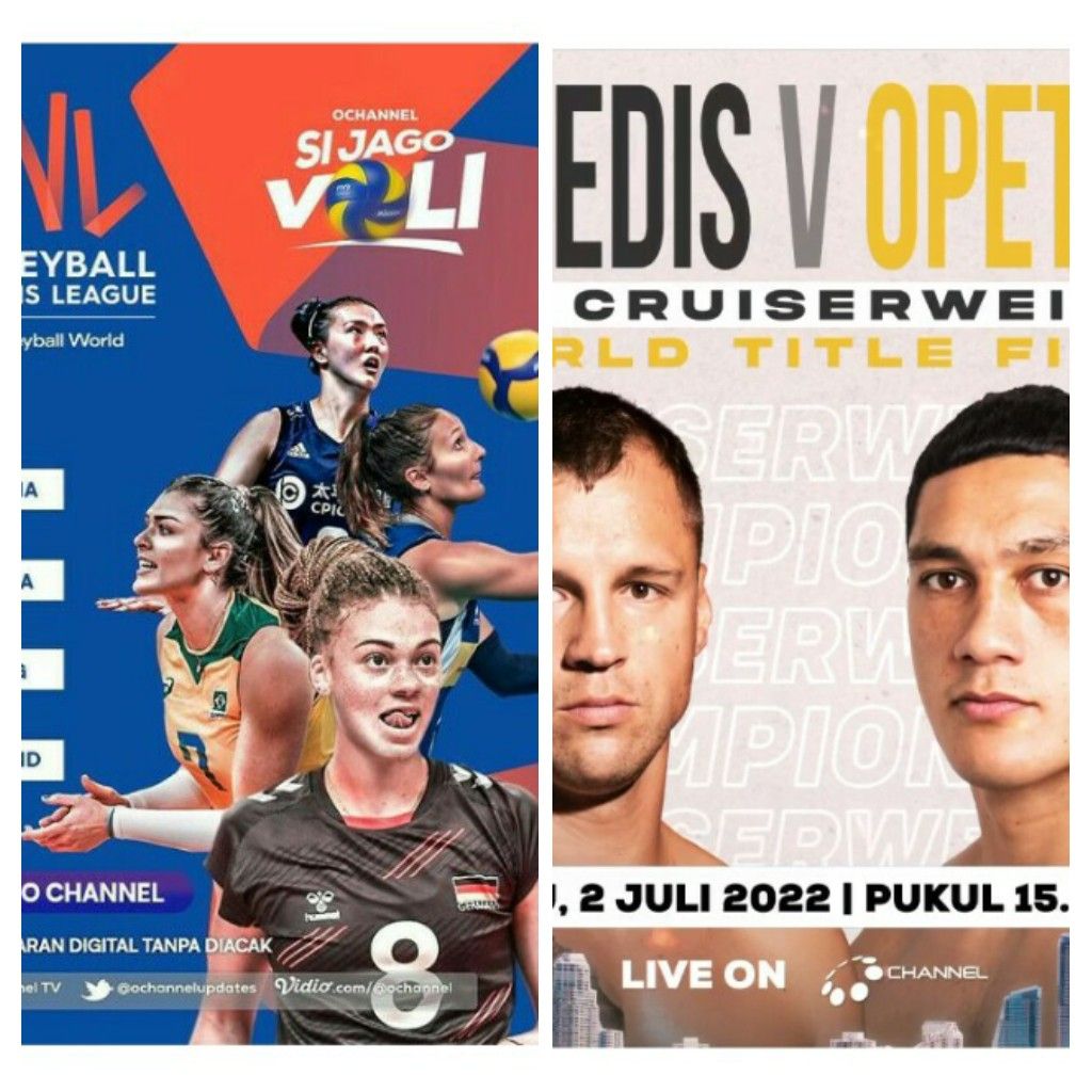 Jadwal O Channel Hari Sabtu, 2 Juli 2022 Ada 4 Live Volleyball Nations