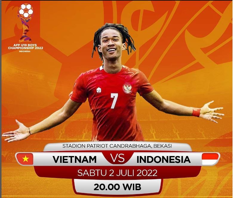 Link live streaming Timnas Indonesia vs Vietnam untuk nonton siaran langsung Piala AFF U19 2022 di TV online malam ini, Sabtu, 2 Juli 2022.