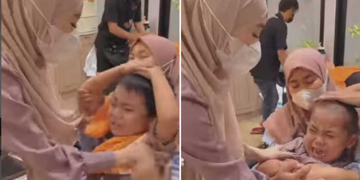 Unggahan video putra Larissa Chou, Yusuf saat rambutnya dipotong hingga botak