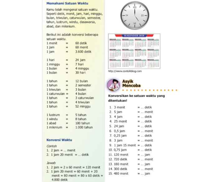 Kunci Jawaban Matematika Kelas 5 SD MI Halaman 74: Konversikan ke Satuan Waktu yang Ditentukan!