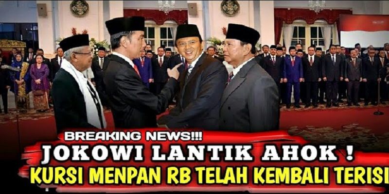 Thumbnail video yang mengisukan Ahok dilantik Jokowi menjadi Menpan RB./Tangkapan layar YouTube PAKDE TV./