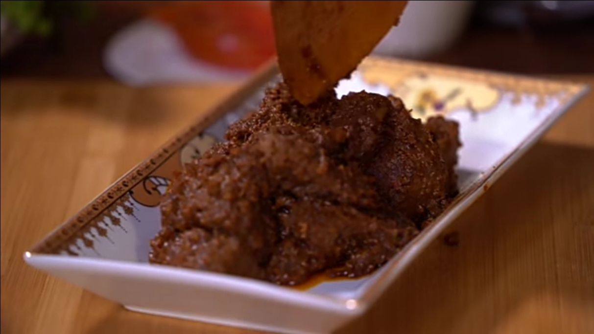 Ilustrasi resep rendang daging. 