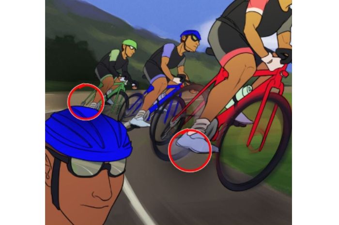 Jawaban tes IQ menemukan kesalahan pada gambar balap sepeda. Educadores