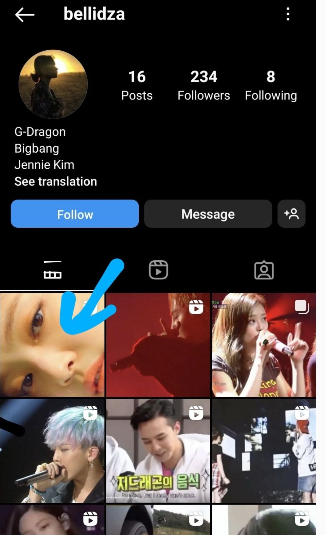 Postingan OP di Korea : G-Dragon like postingan video shipping diringan dengan Jenni BLACKPINK./Allkpop