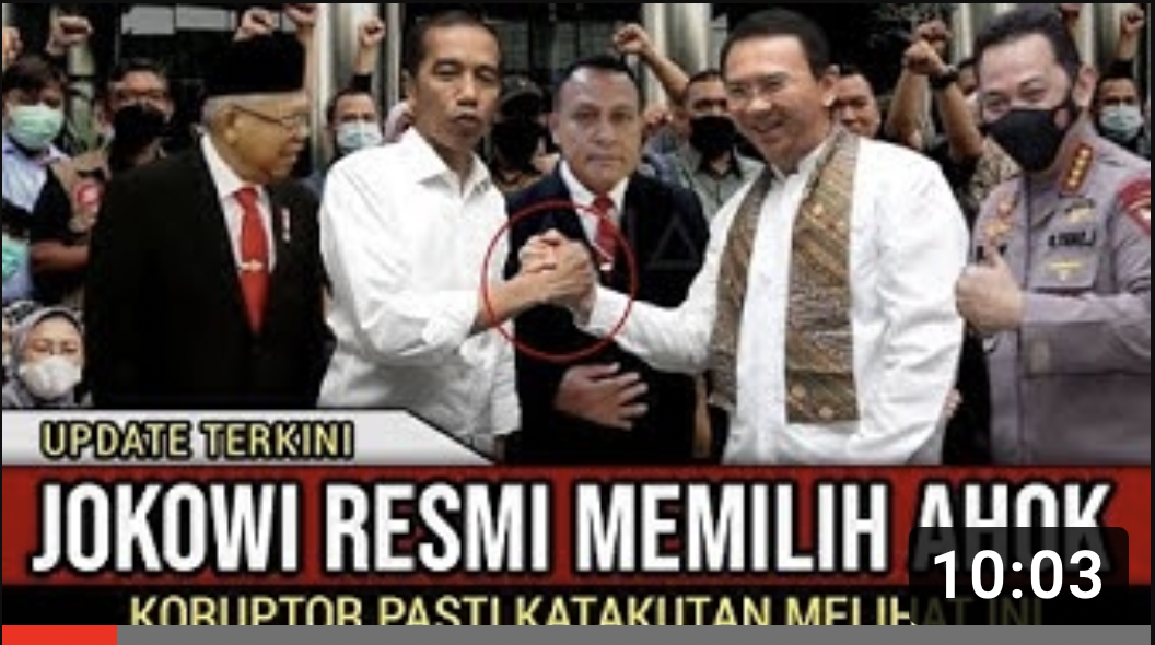 Thumbnail video yang mengatakan Ahok resmi dipilih Jokowi masuk Kabinet Kerja