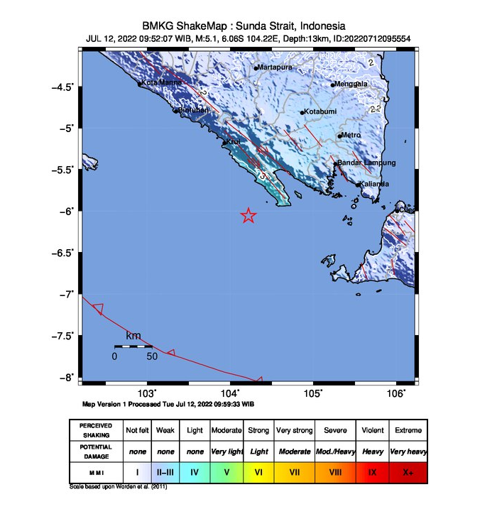 BREAKING NEWS: Gempa Bumi di Selat Sunda dengan kekuatan 5,1 SR - Zona