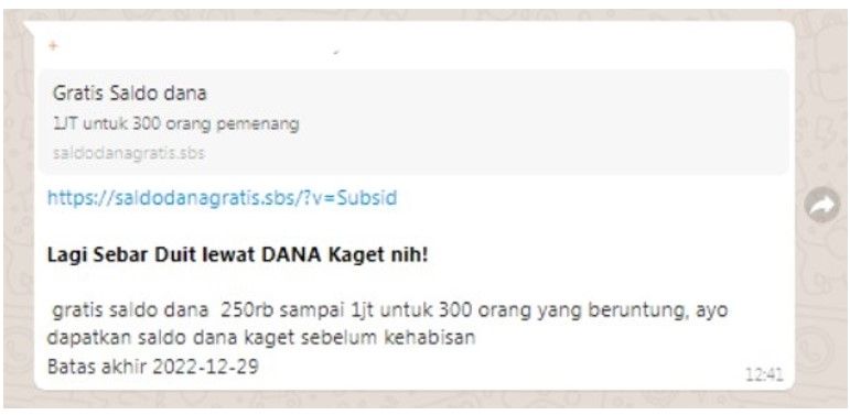 Screenshoot Link Dana Kaget