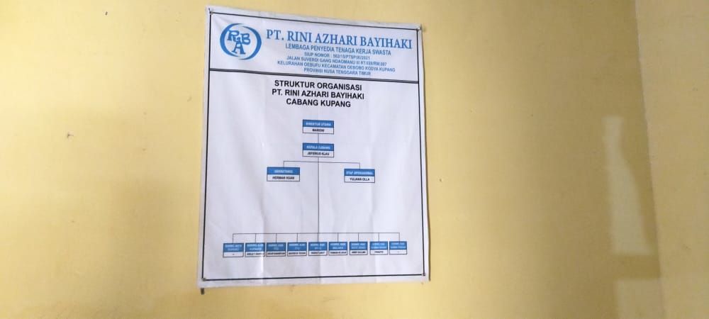 Struktur Organisasi PT Rini Azhari Bayihaki Cabang Kupang