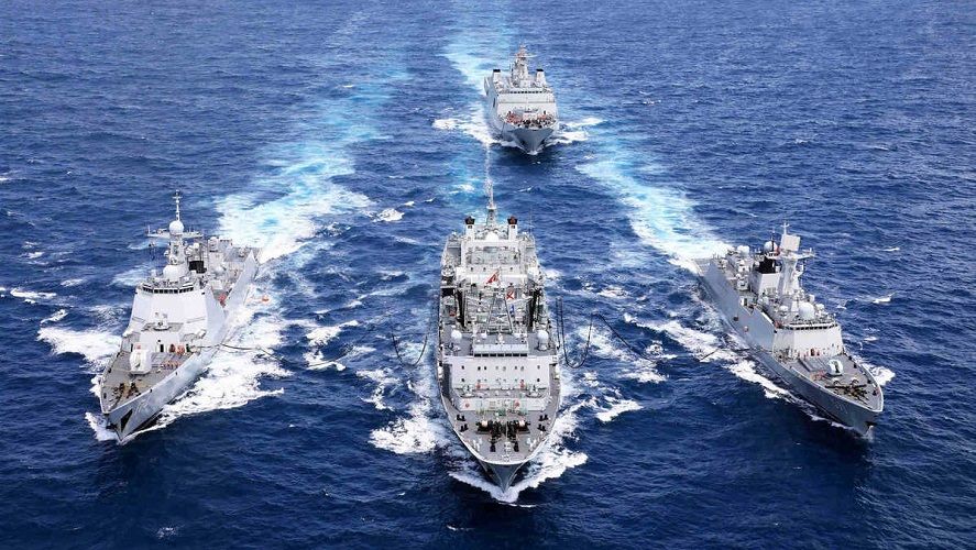 Ilustrasi kapal militer Tiongkok di Laut China Selatan