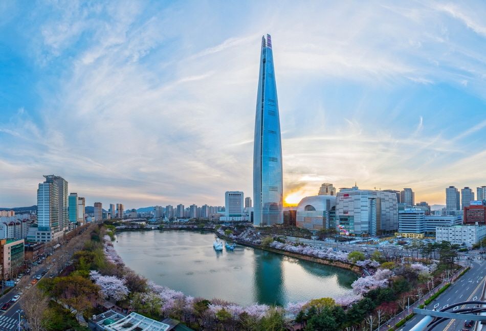 Ilustrasi tempat wisata Lotte World Tower Seoul Sky.