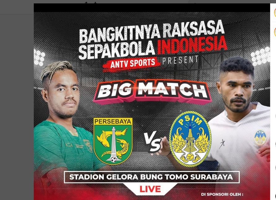 Jadwal Acara ANTV Minggu, 17 Juli 2022 Ada Aku Titipkan Cinta Dan Live Persebaya Surabaya vs PSIM Nusantara