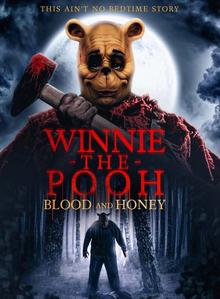 Poster resmi dari film Winnie the Pooh: Blood and Honey yang menyeramkan dan sangat berbeda dari versi kartunnya.