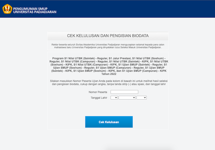 LINK PENGUMUMAN SMUP Unpad 2022: Siapkan Nomor Peserta, Login Di ...