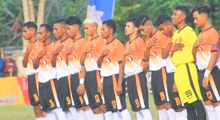 Tim sepak bola Bon Kota di turnamen Divisi Utama Piala Bupati Flotim 2022.