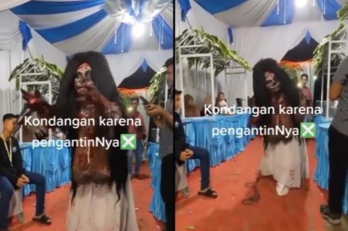 Viral acara pernikahan undang sosok menyeramkan, banjir komentar netizen.