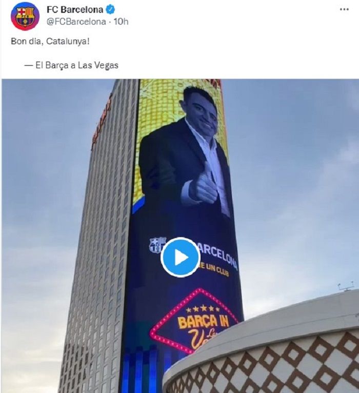 Iklan Barcelona di Las Vegas yang mengejek Real Madrid.