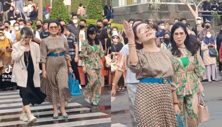 Gaya Mayangsari berlenggok di Citayam Fashion week.