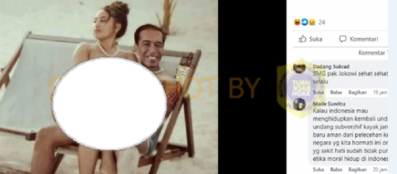 Hoaks Foto Presiden Jokowi Pangku Wanita Berbikini