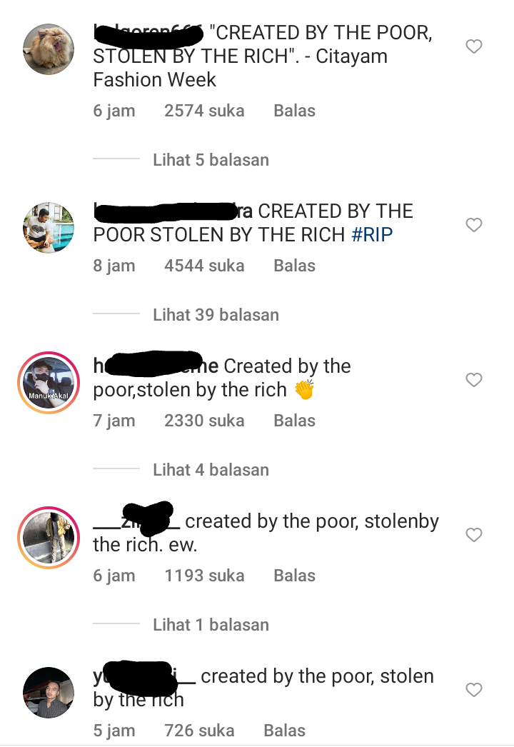 Kolom komentar Instagram Baim Wong diserbu netizen dengan pesan "Created by the poor, Stolen by the rich"