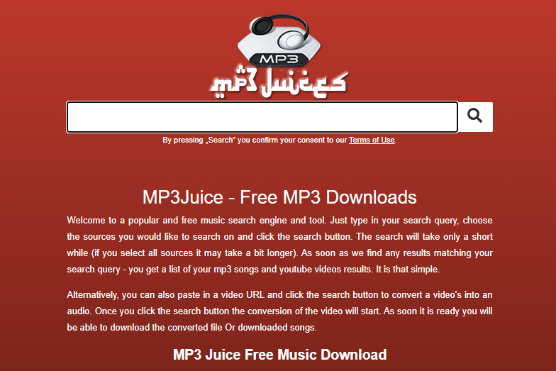 Tampilan situs mp3 juice./ foro: tangkap layar mp3juice.buzz