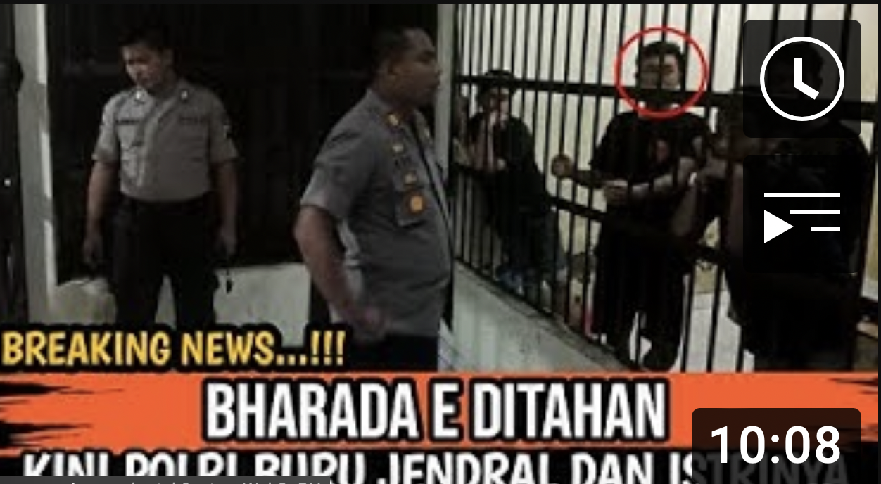 Thumbnail video yang mengatakan Bharada E resmi ditahan