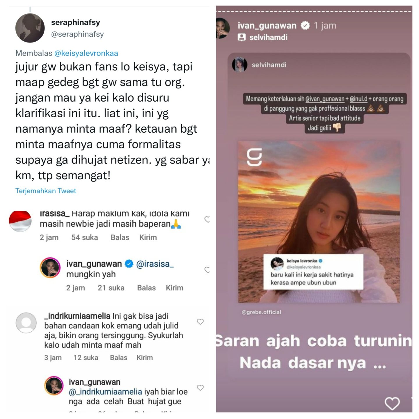 Netizen pertanyakan permintaan maaf Ivan Gunawan kepada Keisya Levronka, dan sebut sang artis masih julid.*
