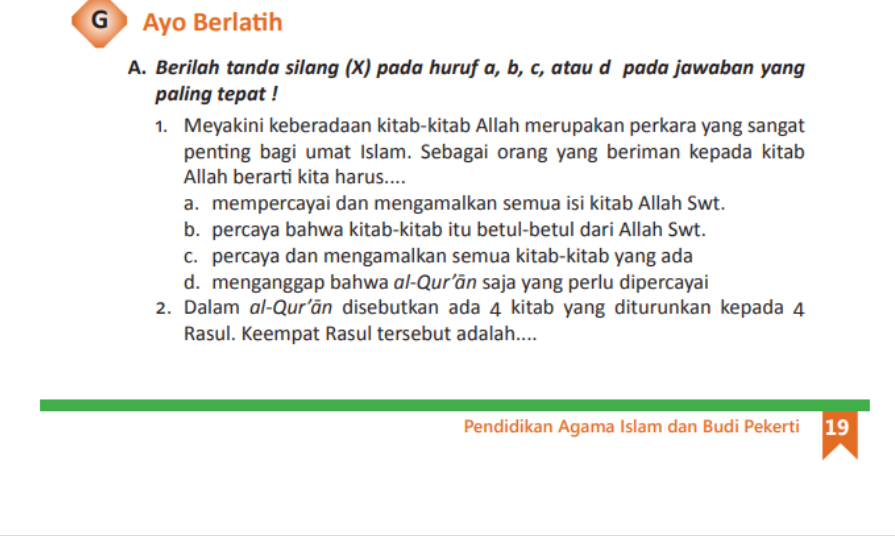 Kunci Jawaban Agama Islam Kelas 8 Halaman 19, 20, 21 G Ayo Berlatih Pilihan Ganda Esay Terlengkap 2022 - Ringtimes Bali - Halaman 5