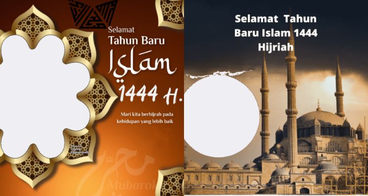 Sejumlah design twibbon perayaan Tahun Baru Islam.
