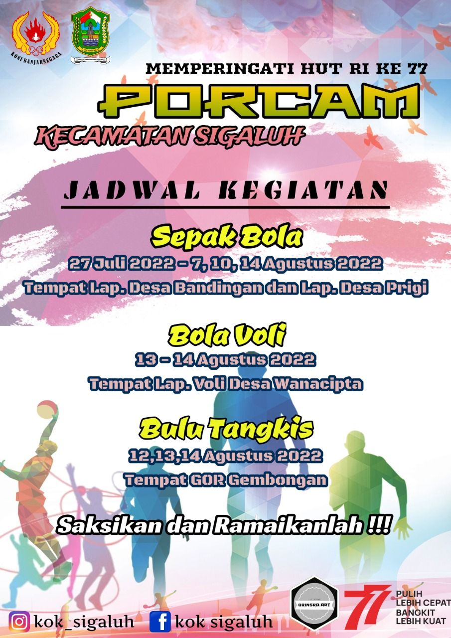 Jadwal Porcam Sigaluh Ini Agenda Kegiatan Lengkapnya Meriahkan Hut Ri Ke