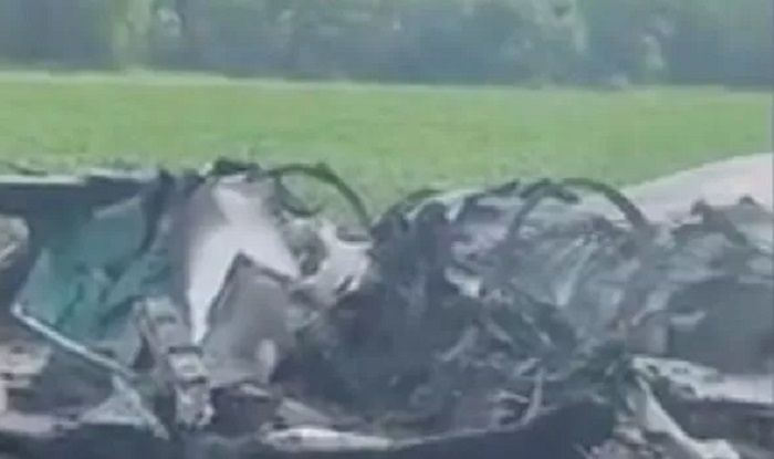 Helikopter Ka-52 Alligator Rusia jatuh setelah ditembak pasukan Vladimnir Putin di barat daya kota pelabuhan Kherson.*  