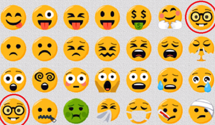 Jawaban tes IQ dalam menemukan emoji yang sama. Educadores