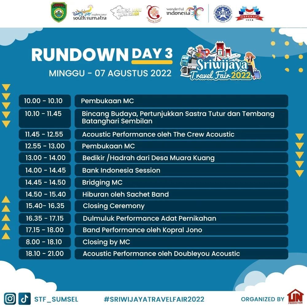 Rundown day 3 Sriwijaya Travel Fair 2022